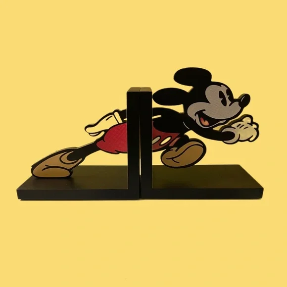 Mickey Mouse Retro Comic Strip Background Bookcase Ends Set of 2 by Hall… - Picture 1 of 4